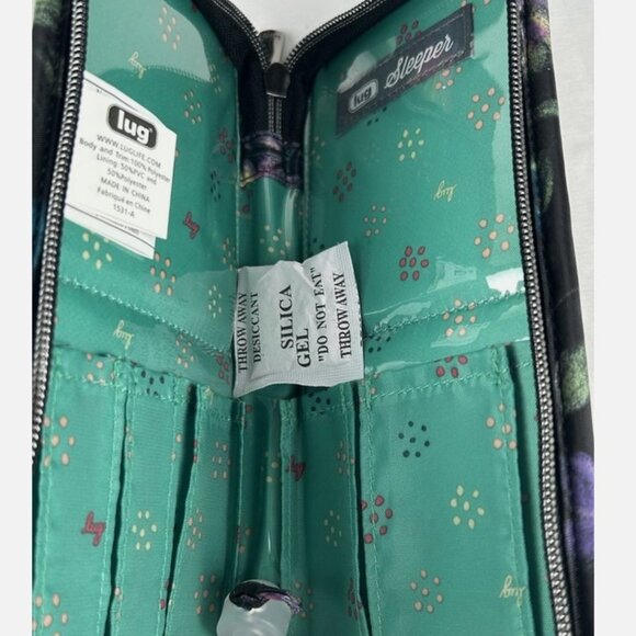 Lug Trolley & Sleeper Cosmetic Makeup Brush Travel Bags Purple Floral Set Of 2 - Picture 8 of 8